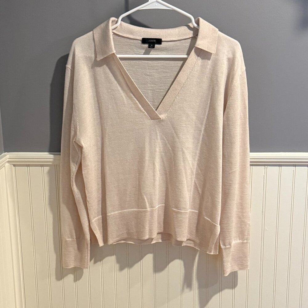 J Crew cream collared sweater long sleeves